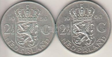 Hollandia 1959-1960. 2-1/2G Ag "I. Julianna" T:2- Netherlands 1959-1960. 2-1/2 Gulden Ag "Juliana" C:VF