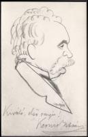 Major jelzéssel: Karikatúra Kerner Istvánról. Papír, grafit, jelzett, 9x14 cm