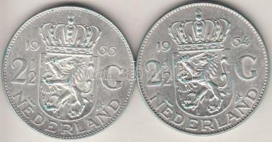 Hollandia 1964-1966. 2-1/2G Ag "I. Julianna" T:2- Netherlands 1964-1966. 2-1/2 Gulden Ag "Juliana" C:VF