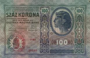 1915. 10K + 1912. 100K (2x) + 1902. 1000K mindegyik "Tolna Vármegye Bonyhád Község" felülb...