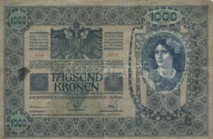 1915. 10K + 1912. 100K (2x) + 1902. 1000K mindegyik "Tolna Vármegye Bonyhád Község" felülb...