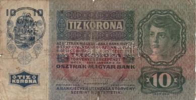 1917. 2K + 1915. 10K + 1913. 20K mindegyik fiumei felülbélyegzéssel + 1916. 1K zöld "Deutschöst...