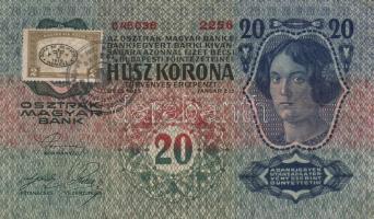 1904. 10K + 1915. 10K + 20K szerb bélyeggel és felülbélyegzéssel T:vegyes