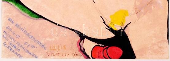 Jelzés nélkül: Pornográf grafika. Papír, vegyes technika, 22x30 cm