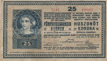 1918. 25K "3141 / 3mm" hullámos hátlap "Pestszenterzsébet Pest-Pilis-Solt-Kiskun Vármegye - Megyei Város" T:III- Adamo K22/3