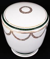Hollóházi porcelán aranyozott díszítésű urna, hibátlan, m: 20 cm, d: 19 cm