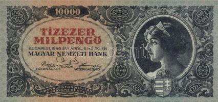 1945. 10.000P, egyik "MNB" bélyeggel + 1946. 10.000MP + 1946. 10.000BP T:I