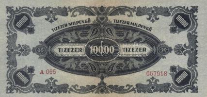 1945. 10.000P, egyik "MNB" bélyeggel + 1946. 10.000MP + 1946. 10.000BP T:I