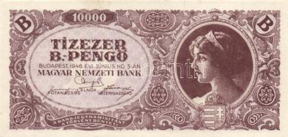 1945. 10.000P, egyik "MNB" bélyeggel + 1946. 10.000MP + 1946. 10.000BP T:I