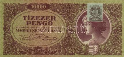 1945. 10.000P, egyik "MNB" bélyeggel + 1946. 10.000MP + 1946. 10.000BP T:I
