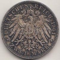 Német Császárság / Poroszország 1901A 2M Ag "200 éves a királyság" T:2-
German States / Pr...
