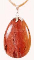 Jáspis függő kapcsos textil függesztővel /
jasper pendant
