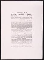 1936 Berlin, Fotógyűjtemény az olimpiáról (Sammelwerk Nr. 13, Nr. 14), hátoldalukon német nyelvű leí...
