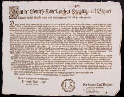 1796 Katonaszökevények részére adott közkegyelem hirdetménye német nyelven / General-amnesty for deserted soldiers in German. 43x37 cm