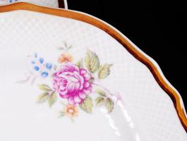 Hollóházi süteményes készlet, matricás, jelzett, hibátlan, d:32 cm, d:19 cm