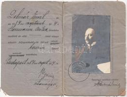 1914 Bp., A Magyar Királyi Állami Rendőrség által kiállított fényképes gépjárművezetői engedély