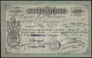 1904 Bp., Vadászati jegy / Hunter card