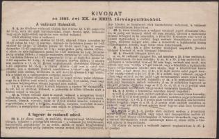 1904 Bp., Vadászati jegy / Hunter card