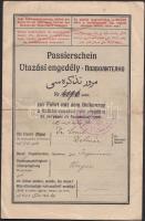 1917 Bp., Fényképes utazási engedély a Balkán vonattal való utazáshoz