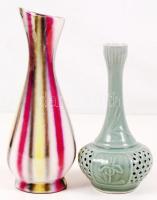 2 db kerámia váza, hibátlan, jelzett, m: 17 és 21 cm