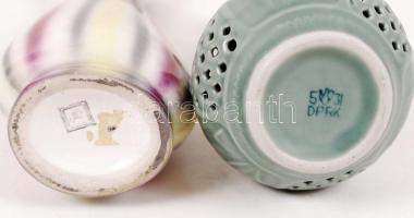 2 db kerámia váza, hibátlan, jelzett, m: 17 és 21 cm