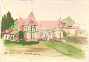 Gárdony orvosi üdülő - 2 db kézzel készített képeslap