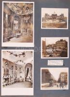 1928 119db fénykép és képeslap egy nagy utazásról szóló fotóalbumban: Washington, Niagara, London, P...