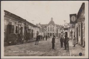 1938 Köszöntő képeslap vitéz Imrédy Bélánénak Fülekről a Fő utca képével