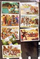 cca 1970-1979 A magyar történelem jeles eseményeit bemutató színes kártyák (7 db), 2 db kártyanaptár