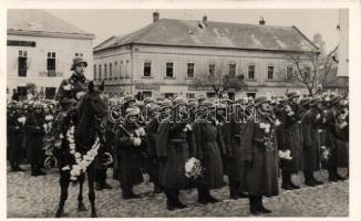 1938 Léva, bevonulás, Zálogház, Takács, Stern József üzlete / entry of the Hungarian troops,  pawnshop, weaver, shop, vissza So. Stpl