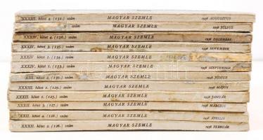 1938 Magyar szemle. Teljes évfolyam. Szer.:Szegfű Gyula. Minden számban külpolitikai szemle a világh...