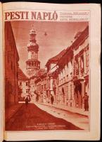 1928 A Pesti Napló teljes évfolyama bekötve nagyon érdekes képanyaggal félvászon kötésben (gerinc sérült)