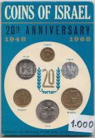 Izrael 1968. 1A-1L 6klf értékű forgalmi sor papír dísztokban T:1 Israel 1968. 1 Agora - 1 Lira set with 6 pieces of various values C:UNC