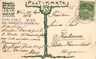 Schwabinger Bauern Kirchweih 1914. V. D. K. St. s: R. Mauch (EK)