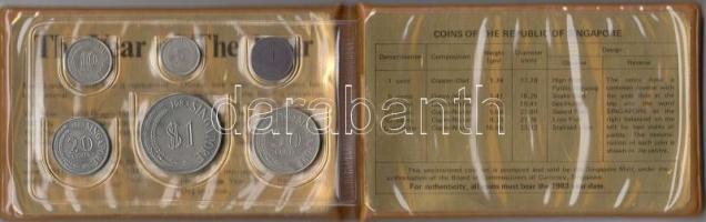 Szingapúr 1983. 1c - 1$ 6klf db, forgalmi szett műbőrtokban T:1
Singapore 1983. 1 cent - 1 Dollar 6 ...