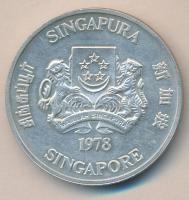Szingapúr 1978. 10 Dollars Ag "Kommunikációs műholdak" T:BU Singapore 1978. 10$ Ag "Communications Satellites" C:BU Krause KM#17.1