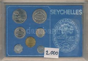 Seychelle-szigetek 1972. 1c - 5R 7klf db, forgalmi szett plasztik tokban T:1 Seychelles 1972. 1 cent - 5 Rupees 7 different, coin set in plastic case C:UNC