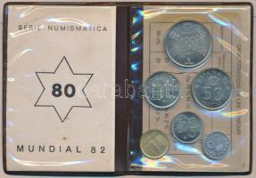 Spanyolország 1980. "Labdarugó VB" szett 6 klf db 50c-100P T:1 eredeti dísztokban és tanúsítvánnyal! Spain 1980. "World Cup soccer games" set, six different coins in original pack 50 centimos-100 Pesetas C:Unc