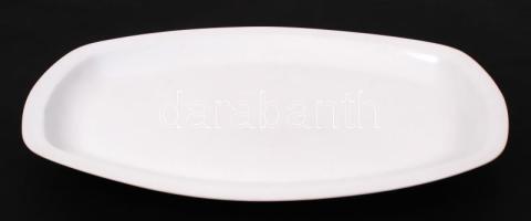 Zsolnay fehér porcelán tál, jelzett, 37x26 cm