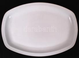 Zsolnay fehér porcelán tál, jelzett, 37x26 cm