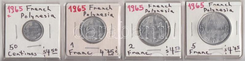 Francia-Polinézia 1965. 50c - 5Fr 4klf db, forgalmi sor T:1 French Polynesia 1965. 50 cents - 5 Francs 4 different coins C:UNC