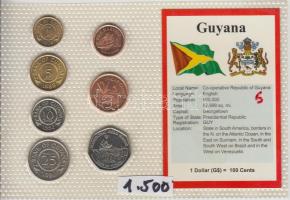 Guyana 1978-96. 1c - 10$ 7klf db, bemutató szett T:1 Guyana 1978-96. 1 cent - 10 Dollars 7 different, coin set C:UNC