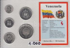 Venezuela 1989/90. 25c - 5B 6klf db, bemutató szett T:1 Venezuela 1989/90. 25 centimos - 5 Bolivares 6 different, coin set C:UNC