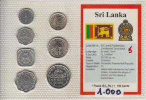 Srí Lanka 1978-1996. 1c - 1R 7klf db, bemutató szett T:1 Sri Lanka 1978-1996. 1 cent - 1 Rupee 7 different, coin set C:UNC