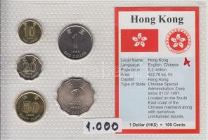 Hongkong 1994/98 10c - 50$ 5klf db, bemutató szett T:1 Hong Kong 1994/98. 10 cent - 50 Dollars 5 different, coin set C:UNC