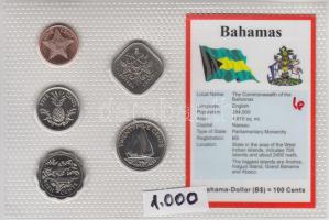 Bahamák 1992-2000. 1c - 20c, 5klf fémpénz bemutató szett T:1 Bahamas 1992-2000. 1 cent - 20 cents, 5 different coin set C:UNC