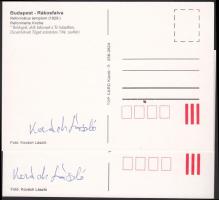 2 db budapesti képeslap Kovách László fotós aláírásával