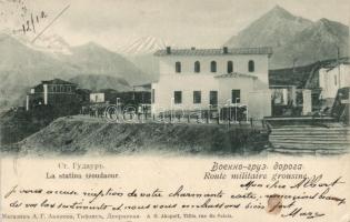 Gudauri railway station, Georgian military road (small tear)