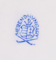 Herendi virágmintás porcelán tálka, hibátlan, jelzett, 11x10 cm