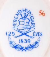 Herendi Viktória mintás porcelán tojás, hibátlan, jelzett, h: 7,5 cm